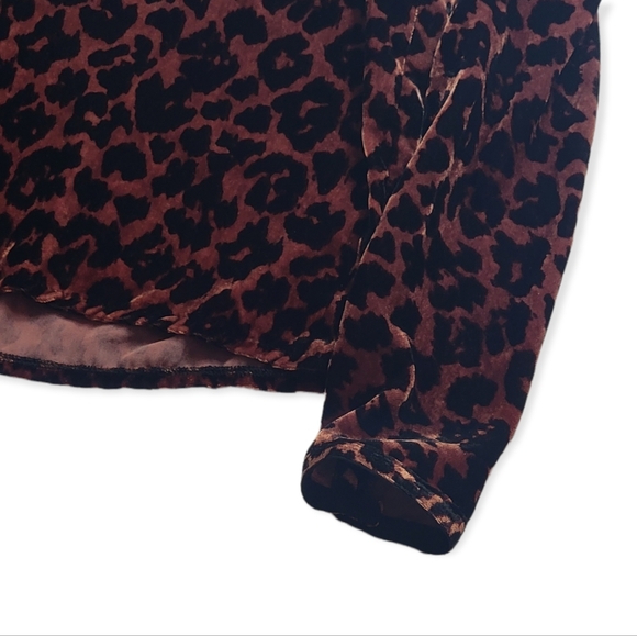 NWT Dolan Anthropologie Charley Velvet Leopard Blouse - Picture 5 of 8